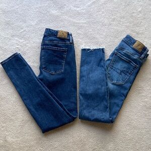 American Eagle Outfitters Dark and Medium Blue Skinny Jeans